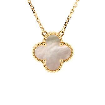 Van Cleef & Arpels Vintage Alhambra Pendant Necklace 18K Yellow Gold and Mother of Pearl