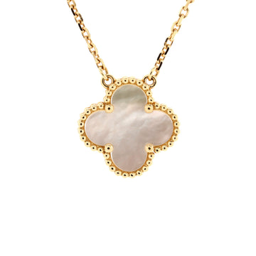 Van Cleef & Arpels Vintage Alhambra Pendant Necklace 18K Yellow Gold and Mother of Pearl
