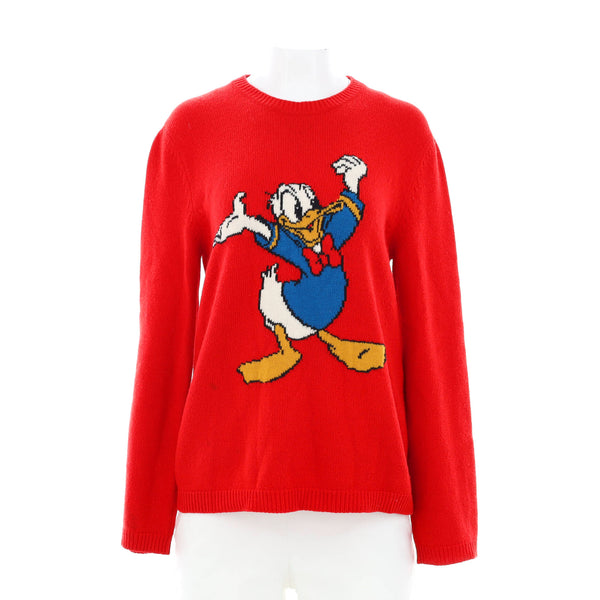 Gucci Men's Disney Donald Duck Crewneck Sweater Printed Wool 203204