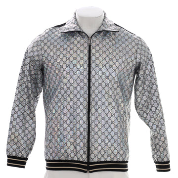 Gucci Men's Zip Track Jacket Laminated Sparkling GG Nylon Blend