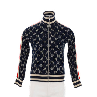 Gucci Men's Track Zip Up Jacket GG Jacquard Cotton