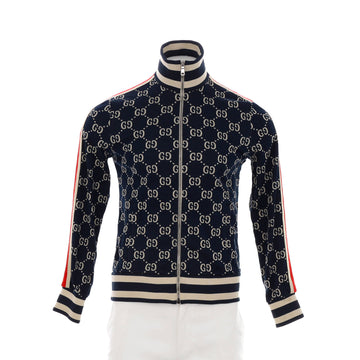 Gucci Men's Track Zip Up Jacket GG Jacquard Cotton