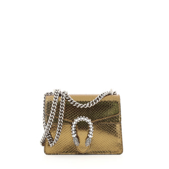 Gucci Dionysus Handbag Python with Embellished Detail Mini Gold 2032101