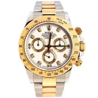 Rolex Oyster Perpetual Cosmograph Daytona Automatic Watch Stainless Steel and Yellow Gold with Diamond Markers 40