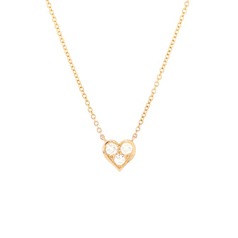 Tiffany & Co. Sentimental Heart 3 Diamond Pendant Necklace 18K Yellow Gold with Diamonds