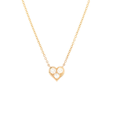 Tiffany & Co. Sentimental Heart 3 Diamond Pendant Necklace 18K Yellow Gold with Diamonds