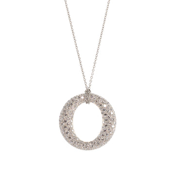 Tiffany & Co. Elsa Peretti Sevillana Pendant Necklace Platinum with Pave Diamonds Small