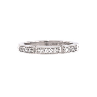 Cartier Maillon Panthere Band Ring 18K White Gold with Pave Diamonds