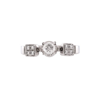 Bvlgari Lucia One Row Ring 18K White Gold with Diamonds