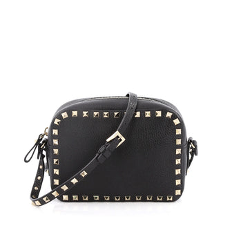 Valentino Rockstud Camera Crossbody Bag Leather Black 2032301