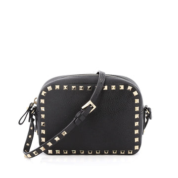 Valentino Rockstud Camera Crossbody Bag Leather Black 2032301