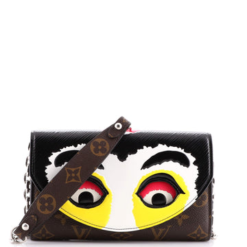 Louis Vuitton Kabuki Chain Wallet Printed Epi Leather and Monogram Canvas