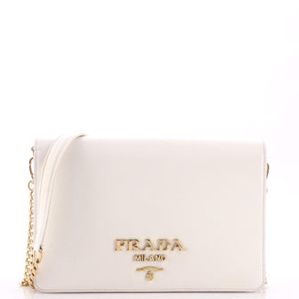 Prada Chain Wallet Crossbody Saffiano Leather