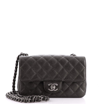 Chanel Classic Single Flap Bag Quilted Caviar Mini