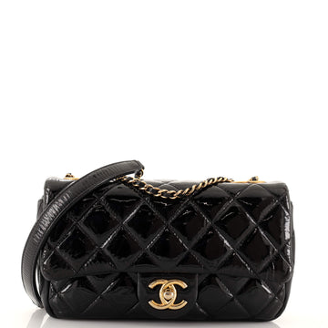Chanel CC Eyelet Flap Bag Quilted Patent Small