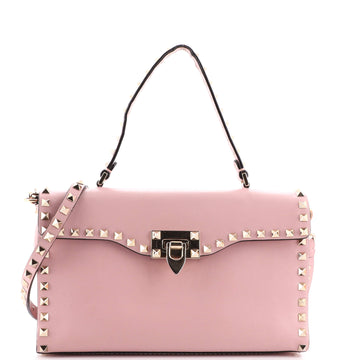 Valentino Garavani Rockstud Flip Lock Top Handle Bag Leather Small