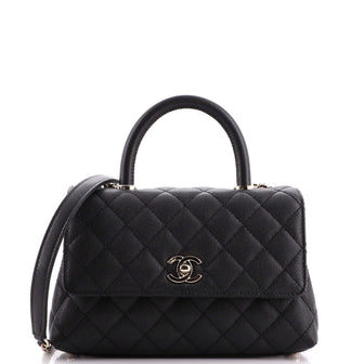 Chanel Coco Top Handle Bag Quilted Caviar Mini