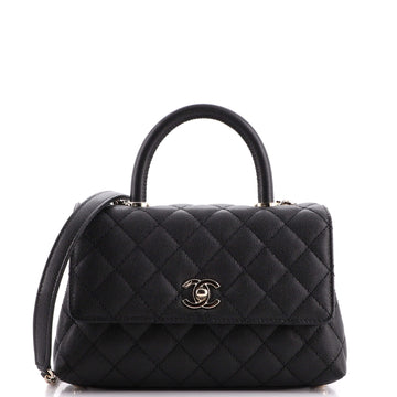 Chanel Coco Top Handle Bag Quilted Caviar Mini