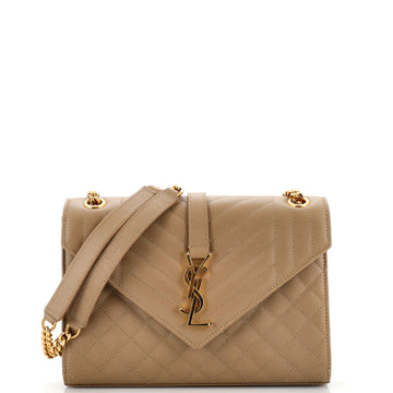 Saint Laurent Classic Monogram Envelope Satchel Mixed Matelasse Leather Medium