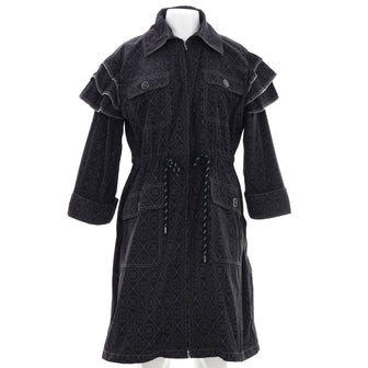 Chanel Women's Camellia Drawstring Zip Jacket Printed Polyester