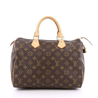 Louis Vuitton Speedy Handbag Monogram Canvas 30 Brown 2033401