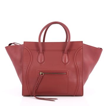 Celine Phantom Handbag Grainy Leather Medium Red 2033501