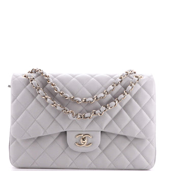 Chanel Classic Double Flap Bag Quilted Caviar Jumbo