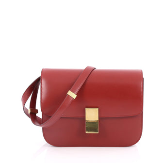 Celine Box Bag Smooth Leather Medium Red 2033601