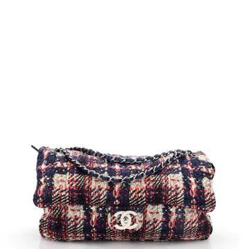 Chanel CC Chain Zip Flap Bag Vertical Quilted Printed Nylon Medium