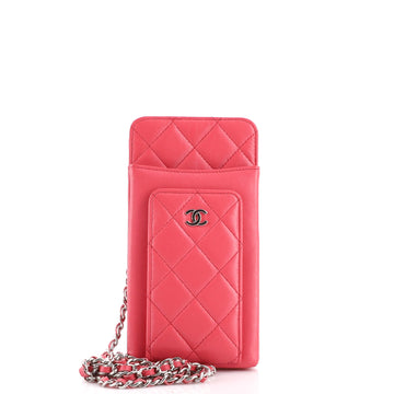 Chanel Phone Holder Crossbody Bag Quilted Lambskin
