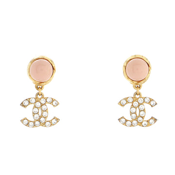 Chanel CC Drop Earrings Metal with Resin and Crystals