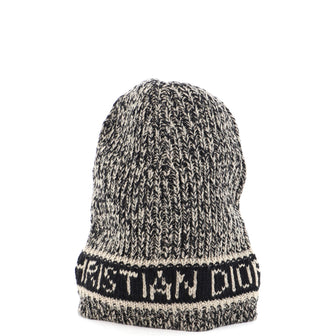 Christian Dior Logo Knit Beanie Wool Blend