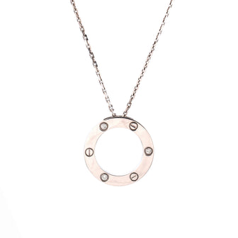 Cartier 3 Diamonds Love Pendant Necklace 18K White Gold and Diamonds