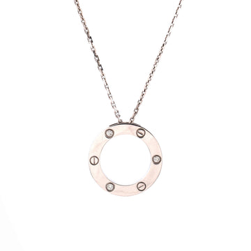 Cartier 3 Diamonds Love Pendant Necklace 18K White Gold and Diamonds