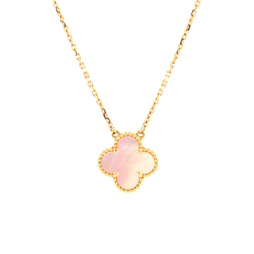 Van Cleef & Arpels Vintage Alhambra Pendant Necklace 18K Yellow Gold and Mother of Pearl