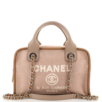 Chanel Deauville Bowling Bag Canvas Small