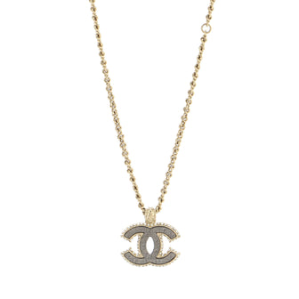 Chanel CC Pendant Necklace Metal with Crystals