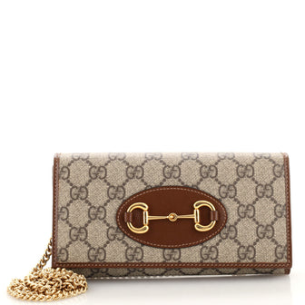 Gucci Horsebit 1955 Chain Wallet GG Coated Canvas