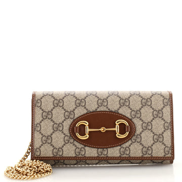 Gucci Horsebit 1955 Chain Wallet GG Coated Canvas