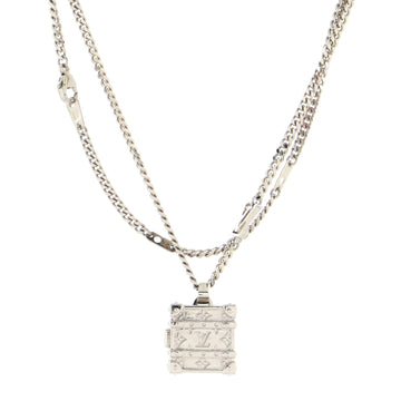 Louis Vuitton Trunk Locket Pendant Necklace Metal