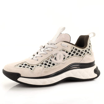 Chanel Women's CC Embroidery Sneakers Calfskin and Suede
