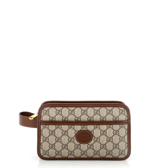 Gucci Interlocking G Patch Toiletry Case GG Coated Canvas