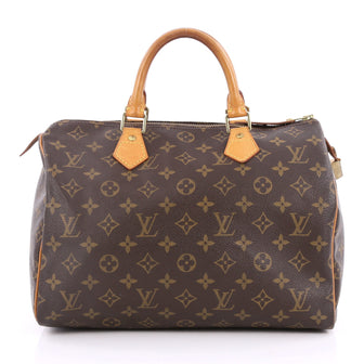 Louis Vuitton Speedy Handbag Monogram Canvas 30 Brown 2034501