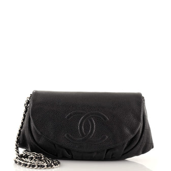 Chanel Half Moon Wallet on Chain Caviar