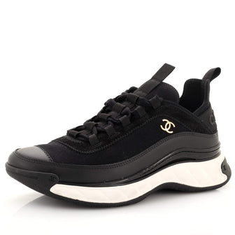 Chanel Women's CC Cap Toe Logo Sneakers Suede and Mixed Fibers