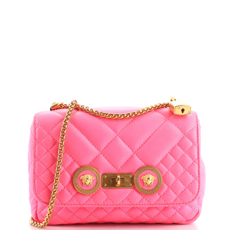 Versace Medusa Padlock Icon Flap Bag Quilted Leather Small
