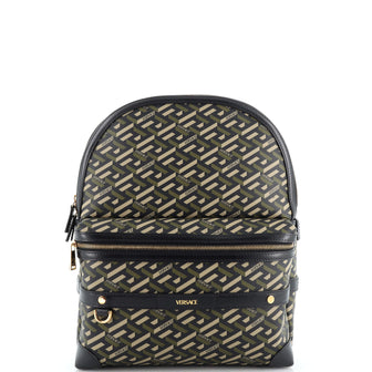 Versace La Greca Backpack Printed Coated Canvas Medium