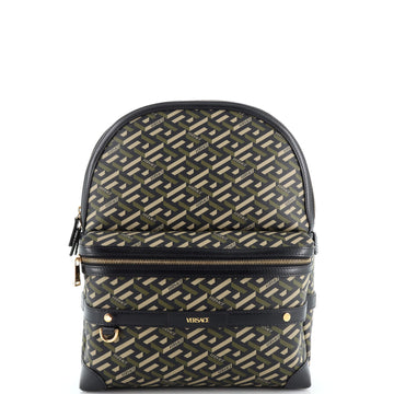Versace La Greca Backpack Printed Coated Canvas Medium