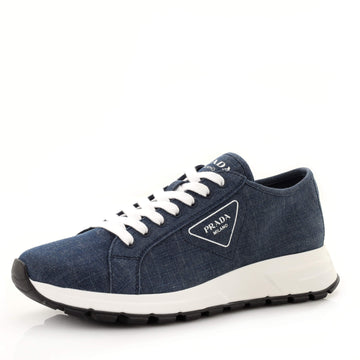 Prada Triangle Logo Sneakers Denim