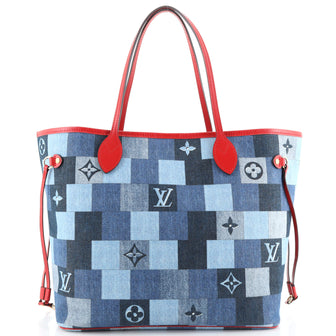 Louis Vuitton Neverfull Tote Damier and Monogram Patchwork Denim MM